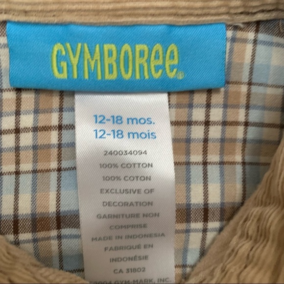 🌟3/$15🌟 Gymboree Tan Corduroy Shacket Overshirt Toddler size 12-18 M - Picture 3 of 8